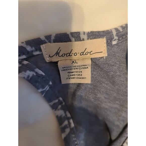 ModODoc Dress XLarge Gray Ikat Jersey Tank Stretch Layered Keyhole Hi Low - Picture 7 of 12